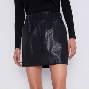 Zara faux leather black mini skirt